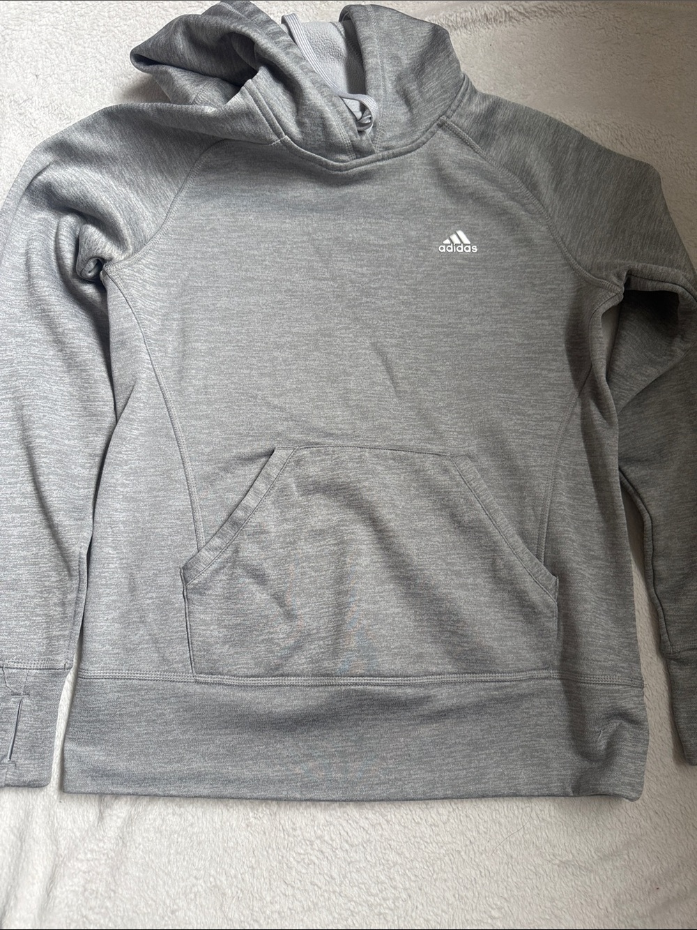 adidas Men's Light Gray Pullover Hoodie